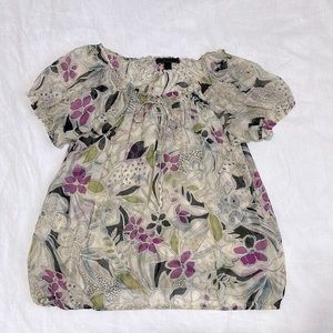 Ya-Da Sheer Silk Floral Blouse